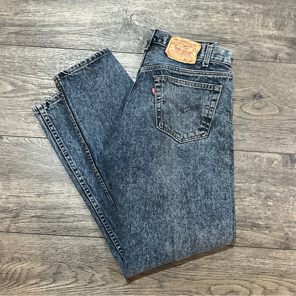 Vintage 1991 501 Button Fly Levis Acid Wash Jeans Mens Size 34/30